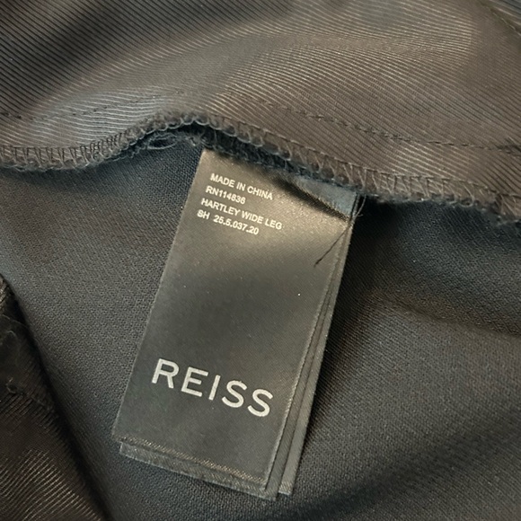 Reiss Hartley Wide Leg Classic Black Women's Dress Pants Size 6 Elegant Wool - Picture 7 of 8